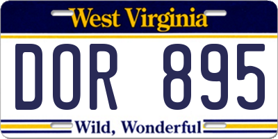 WV license plate DOR895