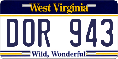 WV license plate DOR943