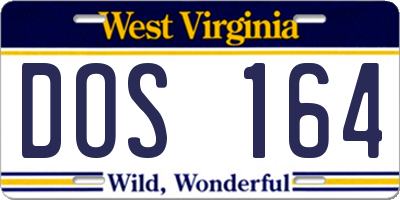 WV license plate DOS164