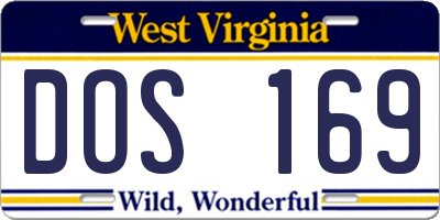WV license plate DOS169