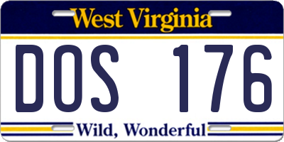 WV license plate DOS176