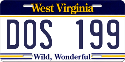 WV license plate DOS199