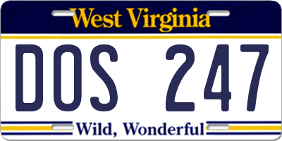 WV license plate DOS247