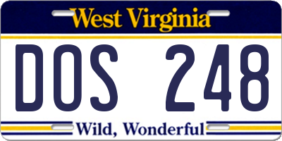 WV license plate DOS248