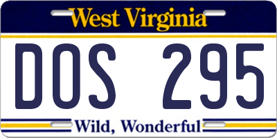 WV license plate DOS295