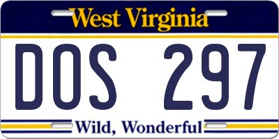 WV license plate DOS297