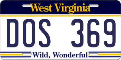 WV license plate DOS369