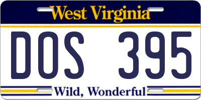 WV license plate DOS395