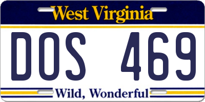 WV license plate DOS469