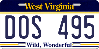 WV license plate DOS495