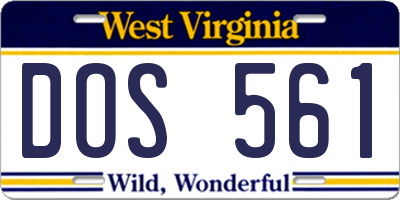 WV license plate DOS561