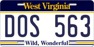 WV license plate DOS563