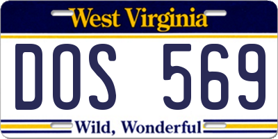 WV license plate DOS569