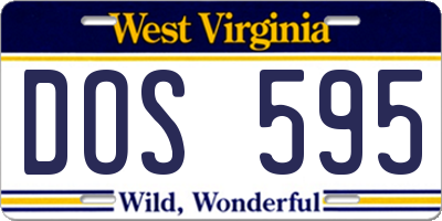 WV license plate DOS595