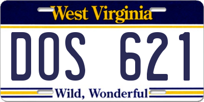 WV license plate DOS621