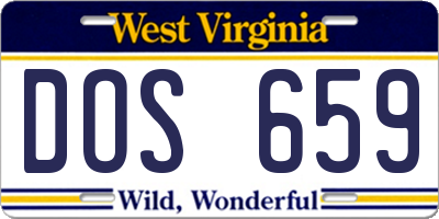 WV license plate DOS659