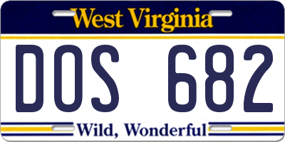 WV license plate DOS682