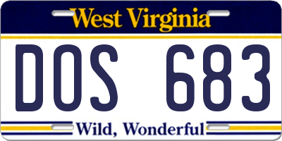 WV license plate DOS683