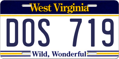 WV license plate DOS719