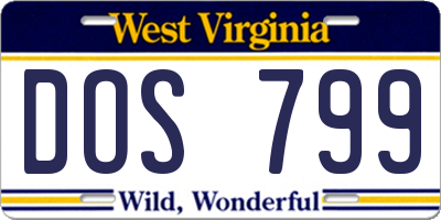 WV license plate DOS799