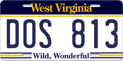 WV license plate DOS813