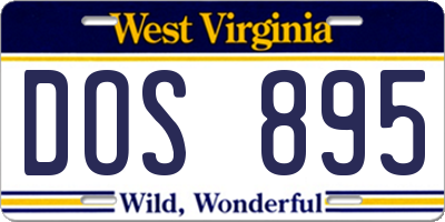 WV license plate DOS895