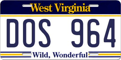 WV license plate DOS964