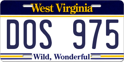 WV license plate DOS975