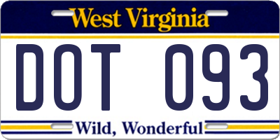 WV license plate DOT093