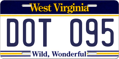WV license plate DOT095