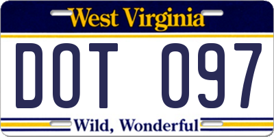 WV license plate DOT097