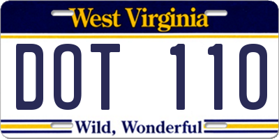 WV license plate DOT110