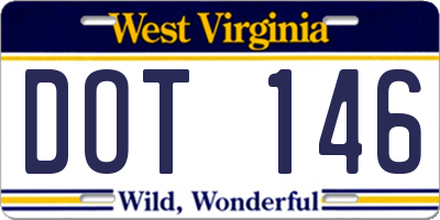 WV license plate DOT146