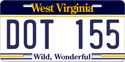 WV license plate DOT155