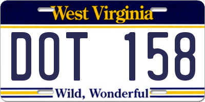 WV license plate DOT158