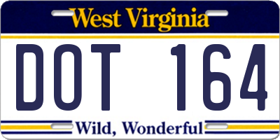 WV license plate DOT164
