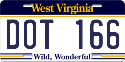 WV license plate DOT166