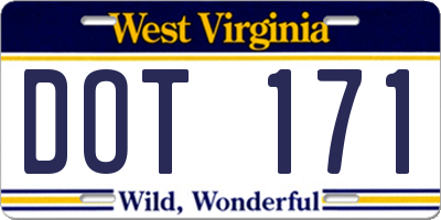 WV license plate DOT171