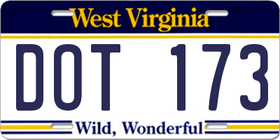 WV license plate DOT173