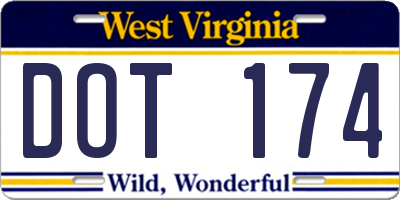 WV license plate DOT174