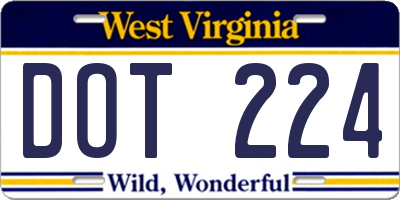 WV license plate DOT224