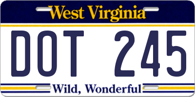 WV license plate DOT245