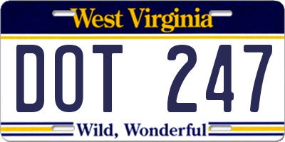 WV license plate DOT247