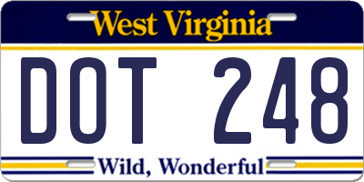 WV license plate DOT248