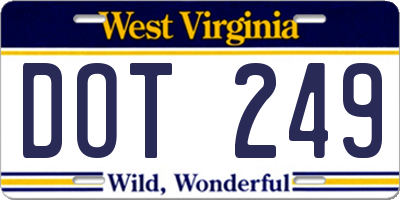 WV license plate DOT249