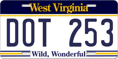 WV license plate DOT253
