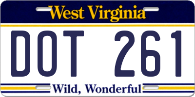 WV license plate DOT261