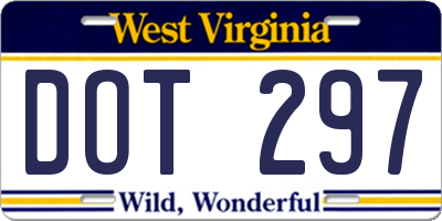 WV license plate DOT297
