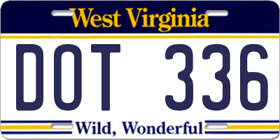 WV license plate DOT336