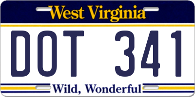 WV license plate DOT341